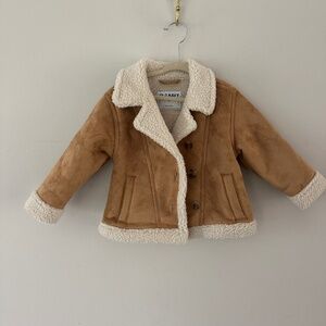 Little Girl's Sherpa/Suede Coat, 2T